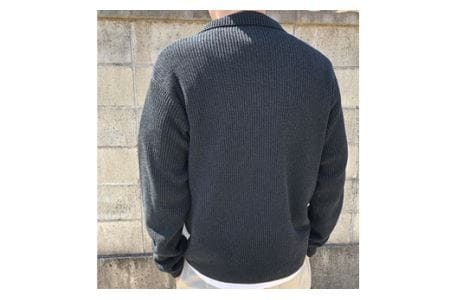 【阿部ニット】《グレー》片あぜ編みサマーニットジャケット（美濃和紙使用）Mサイズ  メンズファッション メンズ 服 ファッション F20C-434