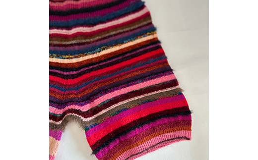 ichiri 彩りニットパンツ レッドピンク系 / ichiri knitted pants サイズフリー1枚 F21C-0076