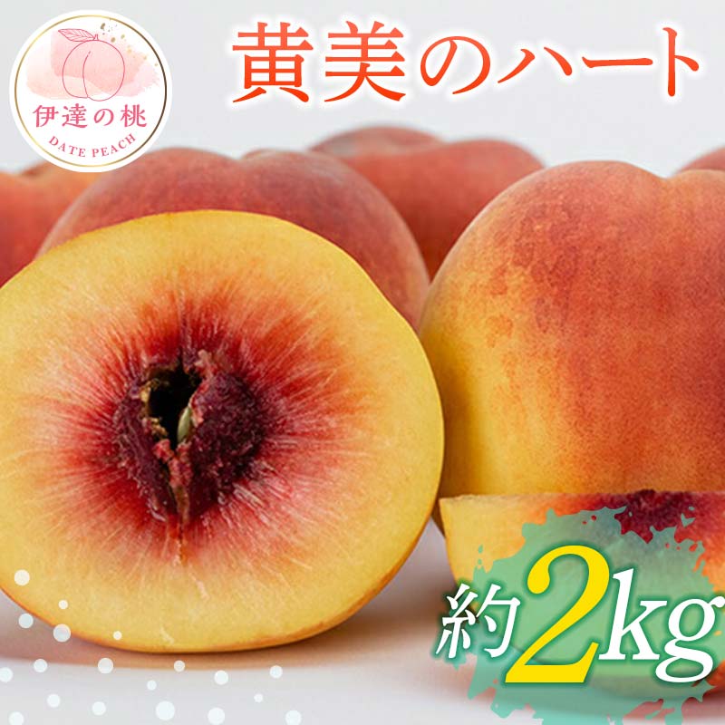 【2026年出荷分先行予約】福島県産 黄美のハート 約2kg (6～8玉) 高橋もも園 大玉 伊達の桃 桃 フルーツ 果物 もも モモ momo F20C-150