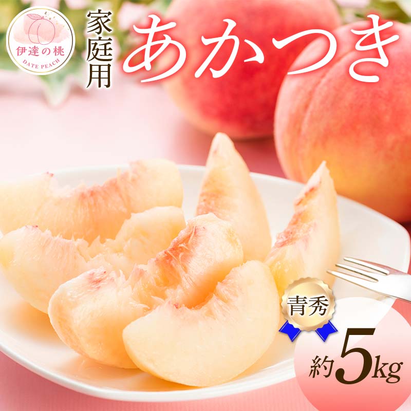 2026年先行予約 家庭用 福島県産 あかつき 約5kg 青秀 不揃い 透過式光センサー選別 数量限定 期間限定 桃 もも モモ 果物 くだもの フルーツ F20C-277