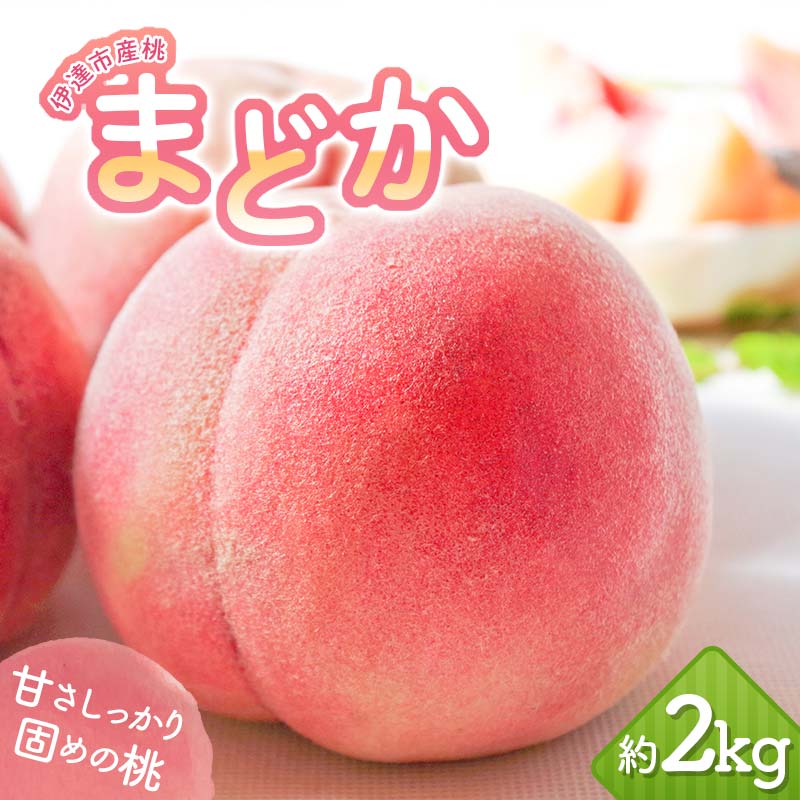 【2026年出荷分先行予約】福島県産 まどか 約2kg (5～7玉) 岡崎ファーム 大玉 固め 伊達の桃 桃 フルーツ 果物 もも モモ momo F20C-644