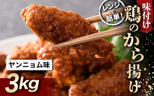 ピリッと甘辛 鶏唐揚げ ヤンニョム味 3kg  チキン バーベキュー BBQ キャンプ飯 チキン 唐揚げ からあげ 鶏肉 チキン 肉 食品 F20C-861