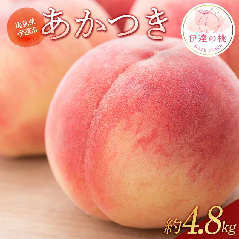 【2026年出荷分先行予約】福島県産 あかつき 約4.8㎏ (12～18玉) あかい果樹園 伊達の桃 桃 フルーツ 果物 もも モモ momo F20C-906 約4.8kg