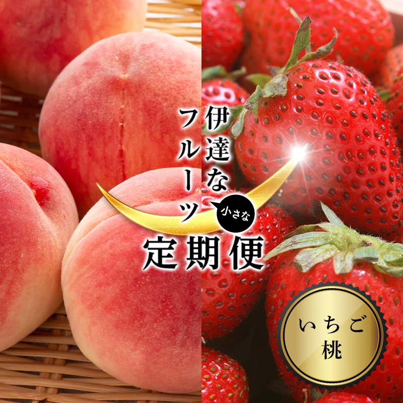＜2026年から開始の定期便＞伊達な小さなフル－ツ定期便（いちご約1kg・桃約2kg）果物 フルーツ 桃 モモ 苺 イチゴ 福島県 伊達市 F21C-018