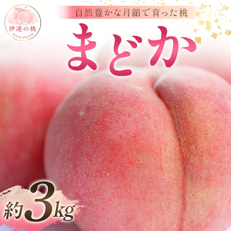 【2026年出荷分先行予約】福島県産 まどか 約3kg (8～12玉) 森果樹園 自然豊かな月舘で育った桃 伊達の桃 桃 フルーツ 果物 もも モモ momo F21C-055 約3kg