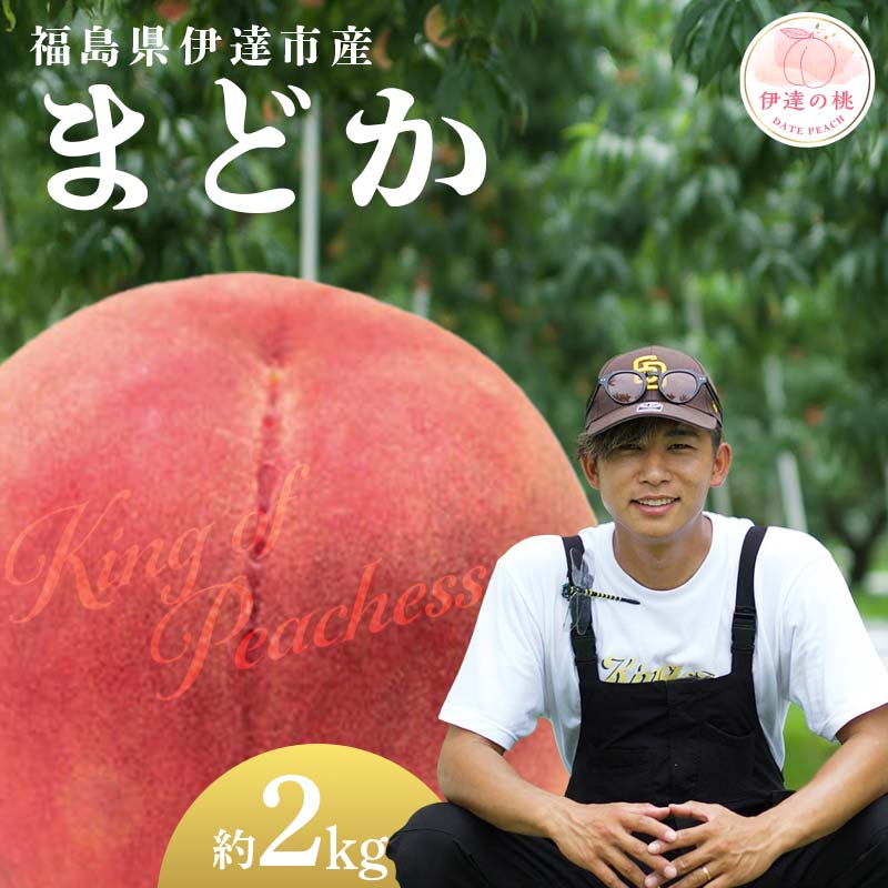 【2026年出荷分先行予約】福島県産 まどか 約2kg (6～8玉) KING OF PEACHESS キングオブピーチ 伊達の桃 桃 フルーツ 果物 もも モモ momo F21C-137 約2kg