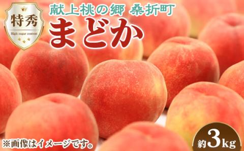 もも【まどか・2026年産先行受付】特秀　3kg　桑折町産　JAふくしま未来　桃