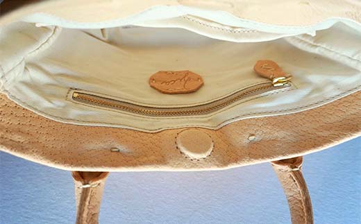 ZICA（じか） 猪の革を使ったトートバック「土」（小）ブラウン F4D-1065