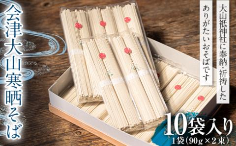 会津大山寒晒そば 乾麺 10袋 F4D-0486