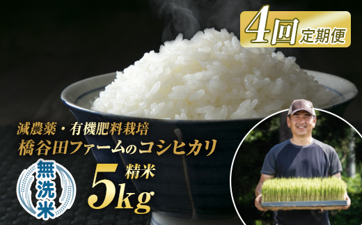 《定期便4ヶ月》減農薬・有機肥料栽培 西会津産米「コシヒカリ」無洗米 5kg 米 お米 おこめ ご飯 ごはん 福島県 西会津町 F4D-2192