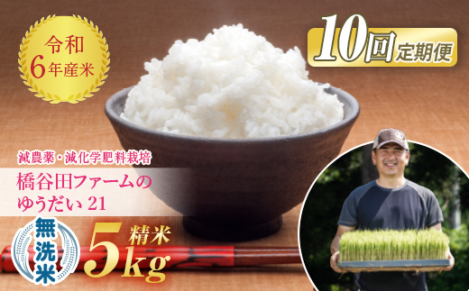 《定期便10ヶ月》 減農薬・減化学肥料栽培 西会津産米 ゆうだい21 無洗米 5kg F4D-1242