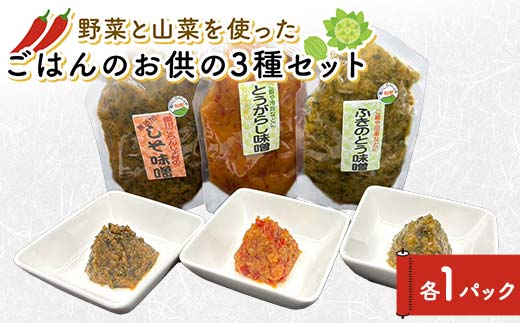 野菜と山菜を使ったごはんのお供の3種セット ごはん 野菜 山菜 西会津 F4D-1679