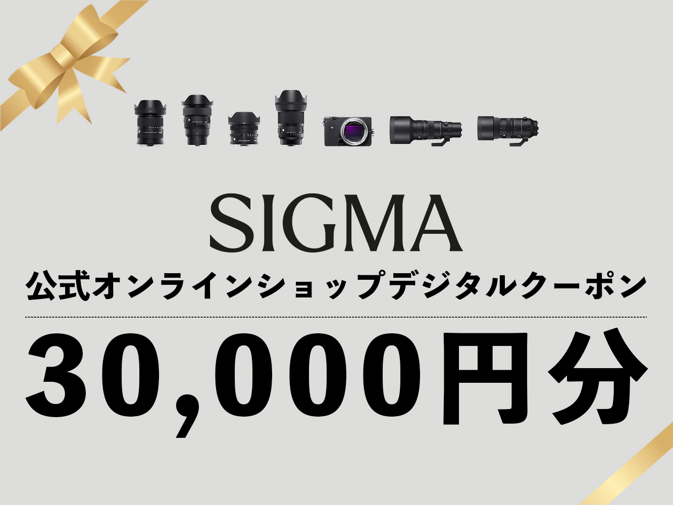 シグマ SIGMA 公式 オンラインショップ　カメラ・レンズ 購入クーポン（30,000円）