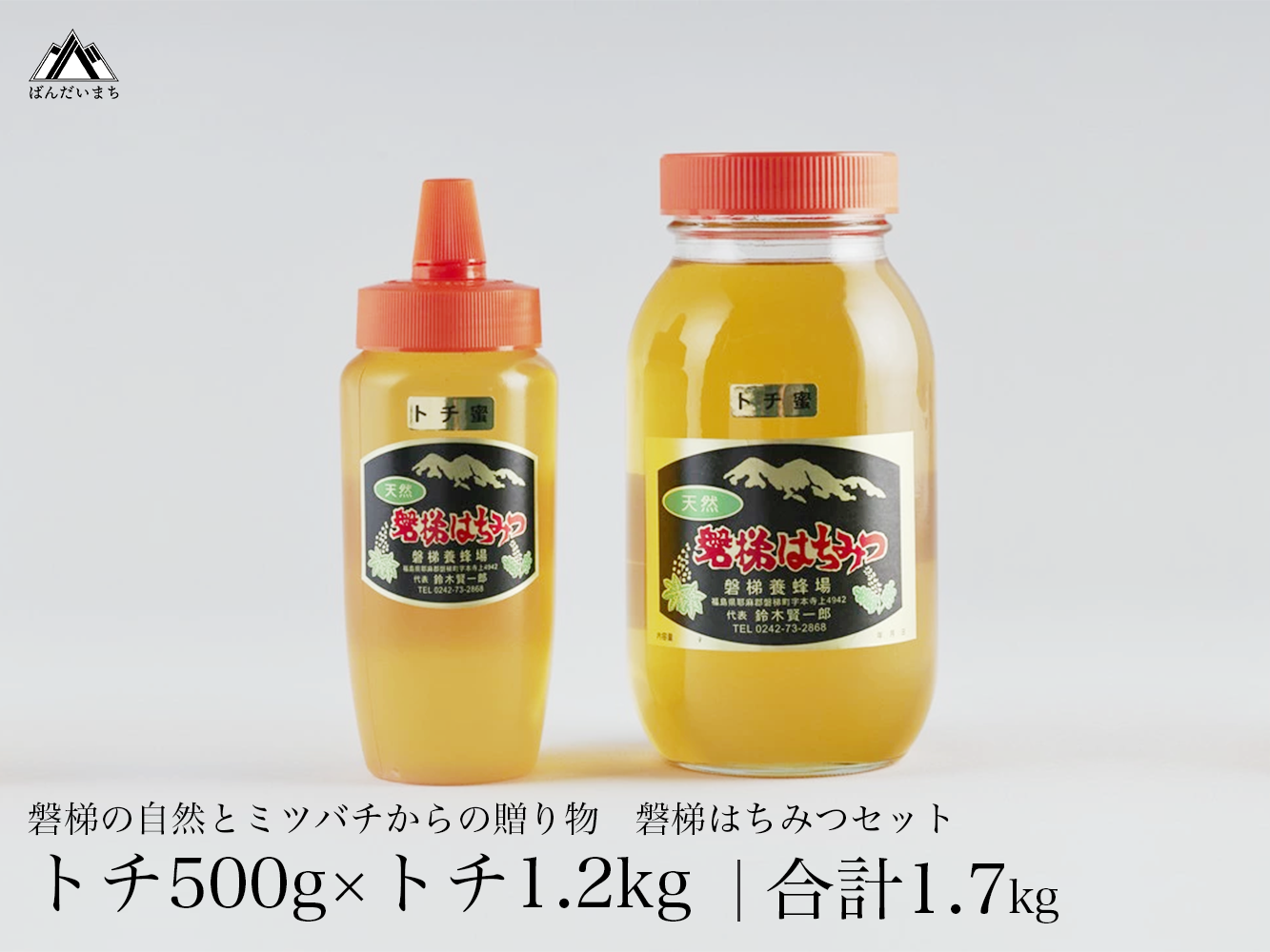 国産純粋はちみつ 天然 磐梯養蜂 磐梯はちみつ 1200g[瓶] 500g[チューブ]1700g はちみつセット トチはちみつ ※2024年8月1日以降順次発送