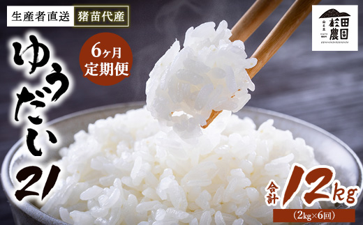 【定期便 6回】【令和7年度産 新米予約】 米 ゆうだい21 12kg(2kg×6回) 生産者直送 白米 精米 ※2025年11月下旬頃より順次発送予定 ※沖縄・離島への配送不可