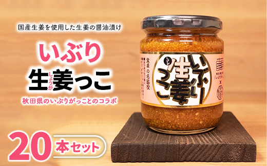 いぶり生姜っこ20本セット 【しょうが 国産 醤油漬け いぶりがっこ ごはんのお供 お弁当 調味料 おつまみ 肴 薬味 隠し味 猪苗代町 福島県】