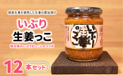 いぶり生姜っこ12本セット 【しょうが 国産 醤油漬け いぶりがっこ ごはんのお供 お弁当 調味料 おつまみ 肴 薬味 隠し味 猪苗代町 福島県】