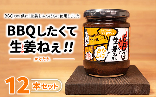 BBQしたくて生姜ねぇ!!かけタレ12本セット 【しょうが 国産 醤油漬け バーベキュー 焼肉 たれ ごはんのお供 お弁当 調味料 おつまみ 肴 薬味 隠し味 猪苗代町 福島県】