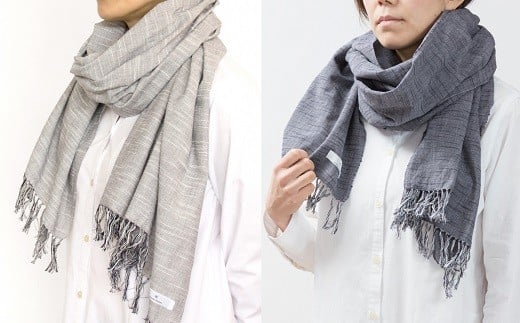 7-F　会津木綿のおまかせストール（幅広）◇