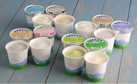 べこの乳　アイスクリームセット（120ml×12個セット）11-C ｜牧場搾りたての生乳を使用。バニラ コーヒー特急 くるみ ごま 抹茶 ブルーベリー フローズンヨーグルト ほんのりいちご の8種類の味を食べ比べできます！