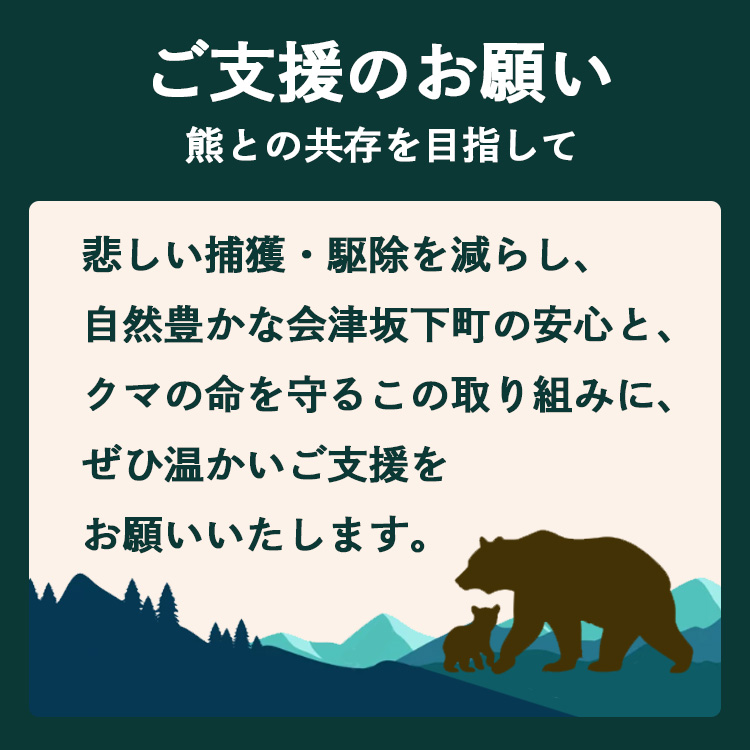 【ふるさとの安全を守る】会津坂下町の「人と熊の共存」に向けた熊対策応援プロジェクト 3,000円 品無し寄附 返礼品なし