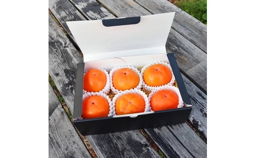 61-A しろべこ農園の会津みしらず柿 4Lサイズ以上6個入り ※2025年11月下旬～12月下旬頃に順次発送予定