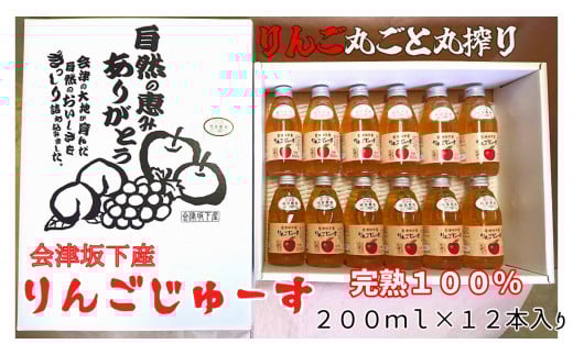 16-O　相良農場　りんごジュース200ml12本入り　（品種違い組み合わせ）小瓶セット