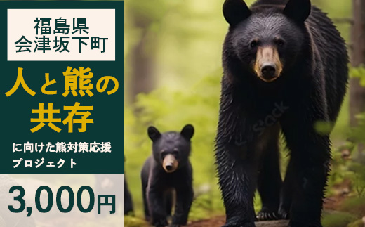 【ふるさとの安全を守る】会津坂下町の「人と熊の共存」に向けた熊対策応援プロジェクト 3,000円 品無し寄附 返礼品なし