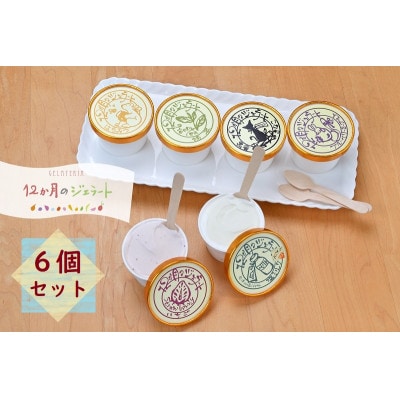 12か月のジェラートおすすめアイス詰合せ6個入り【配送不可地域：離島】