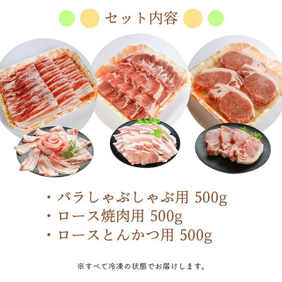 【ブランド豚】柔らかジューシーな肉質!「和豚もちぶた」3種セット1.5kg【配送不可地域：離島】