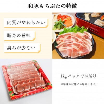 ジューシー!　ブランド豚「和豚もちぶた」ロース焼肉用1kg【配送不可地域：離島】