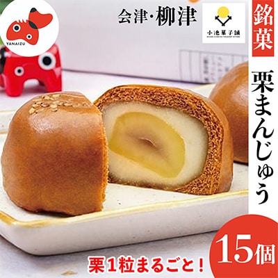 栗が丸々1個入った　食べ応え抜群「くりまんじゅう」15個入り【配送不可地域：離島】