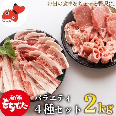 【ブランド豚】柔らかジューシーな肉質!「和豚もちぶた」4種セット　2kg【配送不可地域：離島】