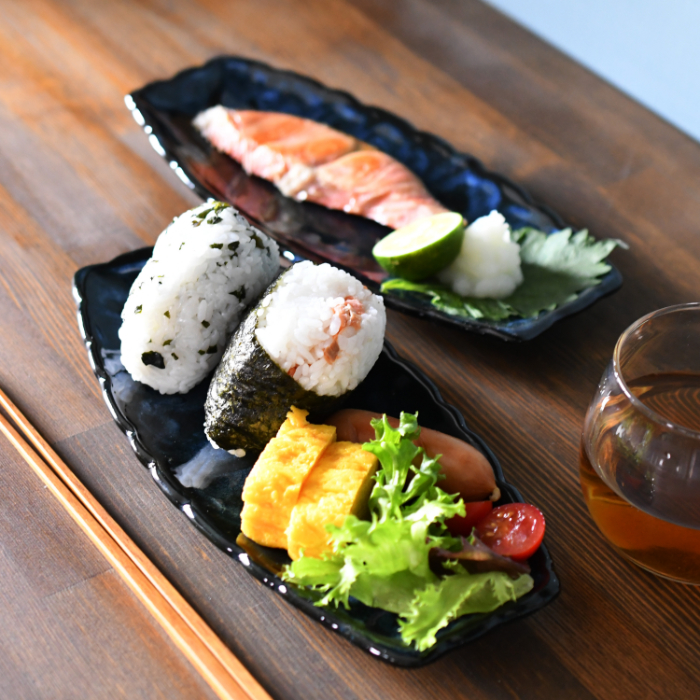 【会津本郷焼】 魚皿2枚セット 陶器 磁器 食器 長角皿 ペア プレート【流紋焼】