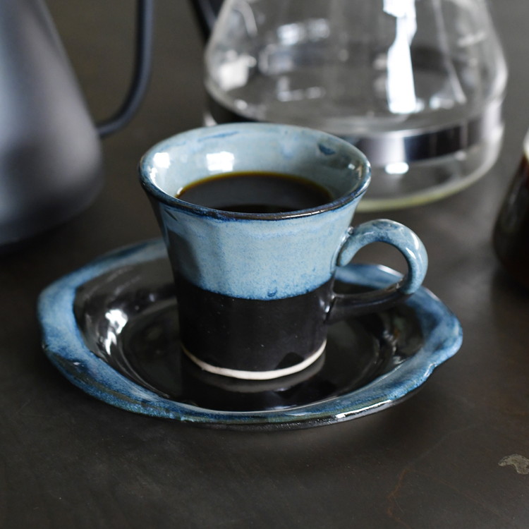 【会津本郷焼】コーヒーカップ ソーサー 5客セット 陶器 磁器 食器 皿 【流紋焼】