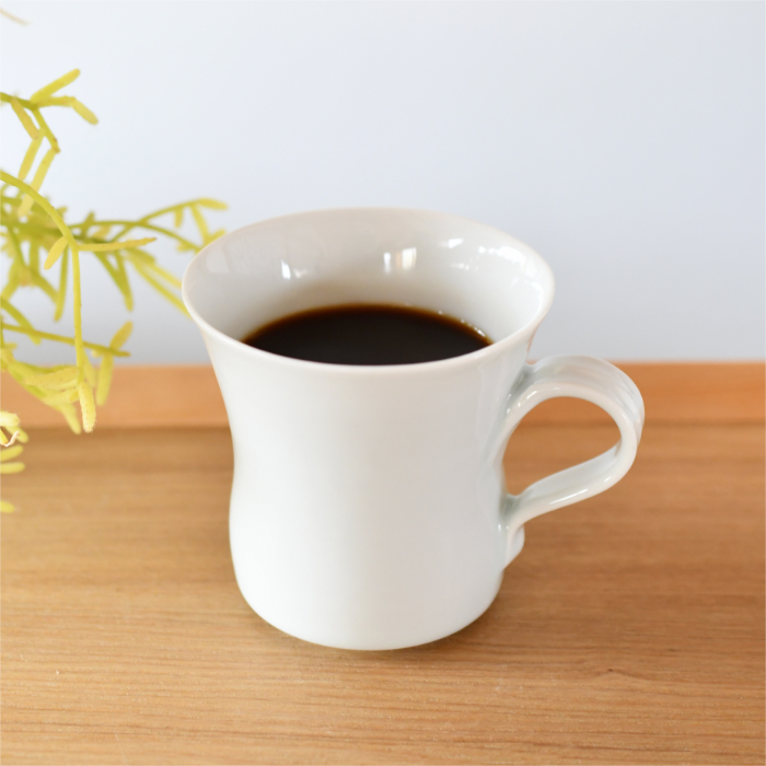 【会津本郷焼】白磁コーヒーカップ 陶磁器 食器 皿【草春窯】