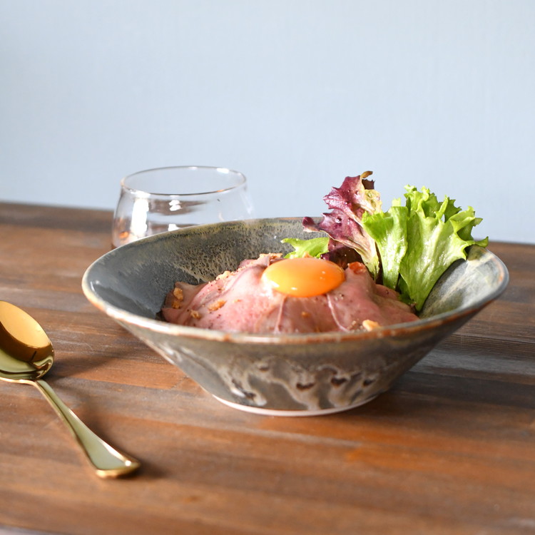 【会津本郷焼】 ボウルセット ラーメン どんぶり 陶器 磁器 食器 皿 【流紋焼】