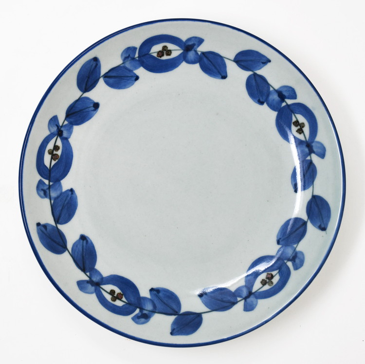 【会津本郷焼】大皿 手描き 陶器 磁器 食器 平皿 プレート パスタ皿【酔月窯】