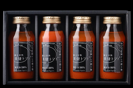 金賞受賞 高糖度フルーツトマトのみで作る無添加１００％プレミアムジュース「ミサトファームの美健トマト®」4本セット