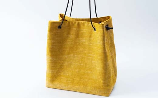 会津木綿スクエアハンドバッグ(からし) F6U-094