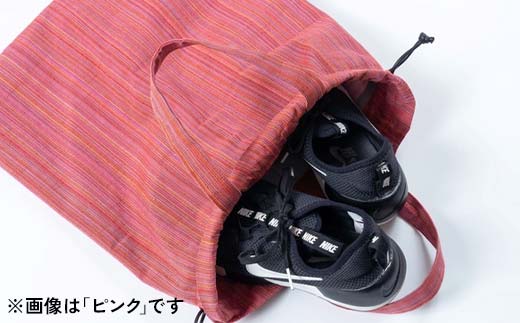 会津木綿シューズバッグ(青) F6U-098