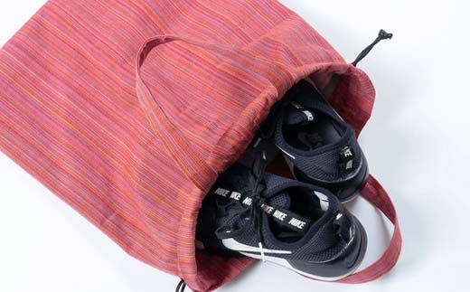 会津木綿シューズバッグ(ピンク) F6U-099