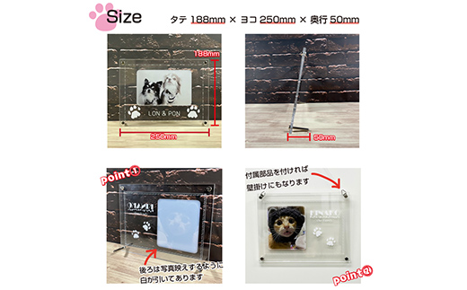 かわいい家族が素敵なインテリアに ペットの足形フォトフレーム 採取キット付き F6U-195