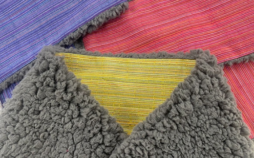 会津木綿ボアリバーシブルネックウォーマー(ピンク) F6U-089