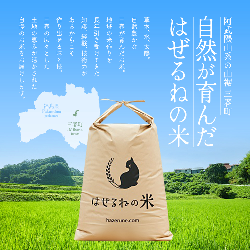 【令和7年産】三春町産コシヒカリ10kg　＜はぜるねの米＞　【07521-0112】