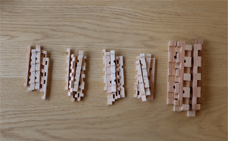 木製　ヒノキ　組み立て　コースター3個＆鍋敷きセット