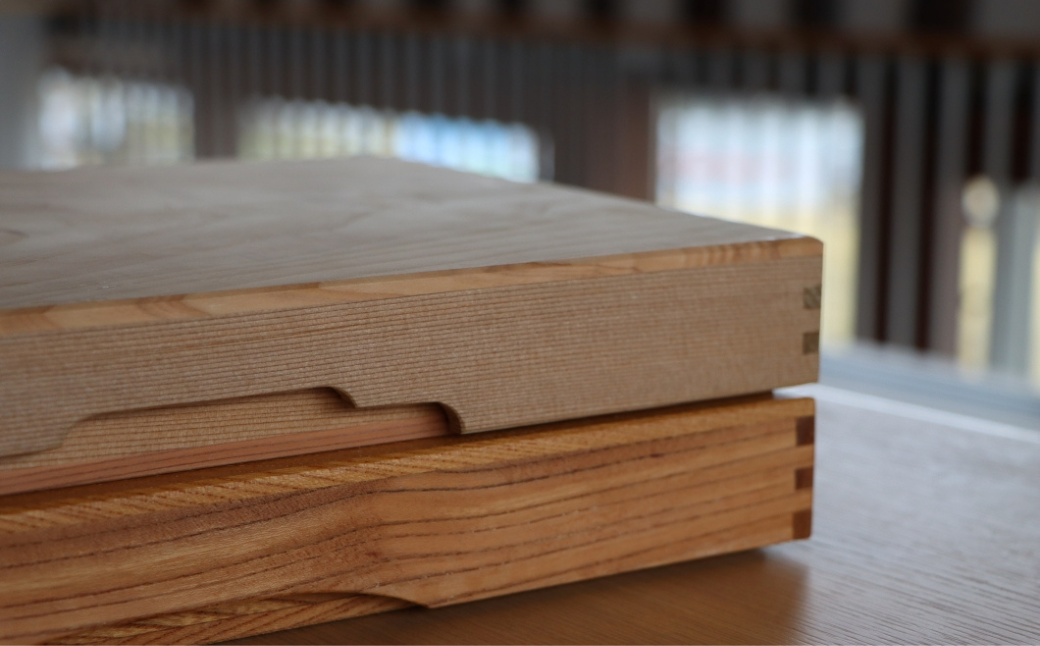 文箱　木箱　ケヤキ材　フタ付き　書類収納ボックス ■内寸（単位mm） 縦229×横317×高さ30