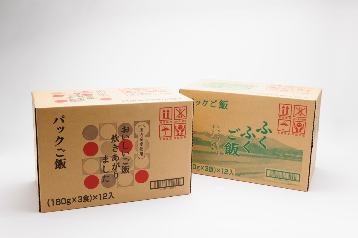 パックご飯　国内産ふくふくご飯®+ 国内産おいしいご飯炊きあがりましたセット（各1ケース 36食×2） ふくふくご飯®+ おいしいご飯炊きあがりましたセット各1ケース