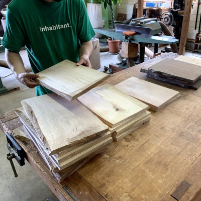 好きな樹種で作るオリジナルのカッティングボードワークショップ(4名様)【配送不可地域：離島・沖縄県】