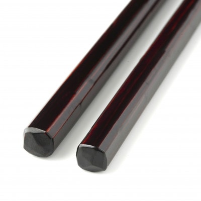 国産漆100%　茨城県奥久慈漆使用　漆芸家　本間健司作　鉋目木地呂箸　24cm　1膳【配送不可地域：離島・沖縄県】